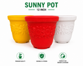 Sunny Pot Planter – Heavy-Duty Sunflower Embossed Garden Pot