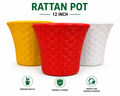 Rattan Pot Planter – Heavy-Duty Woven-Texture Indoor & Outdoor Garden Pot