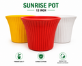 Sunrise Pot Planter – Heavy-Duty Indoor & Outdoor Ribbed Garden Pot