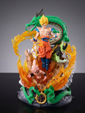 Dragon Ball Z: Super Saiyan Goku 18cm Diorama Statue – Shenron & Villains Masterpiece Edition